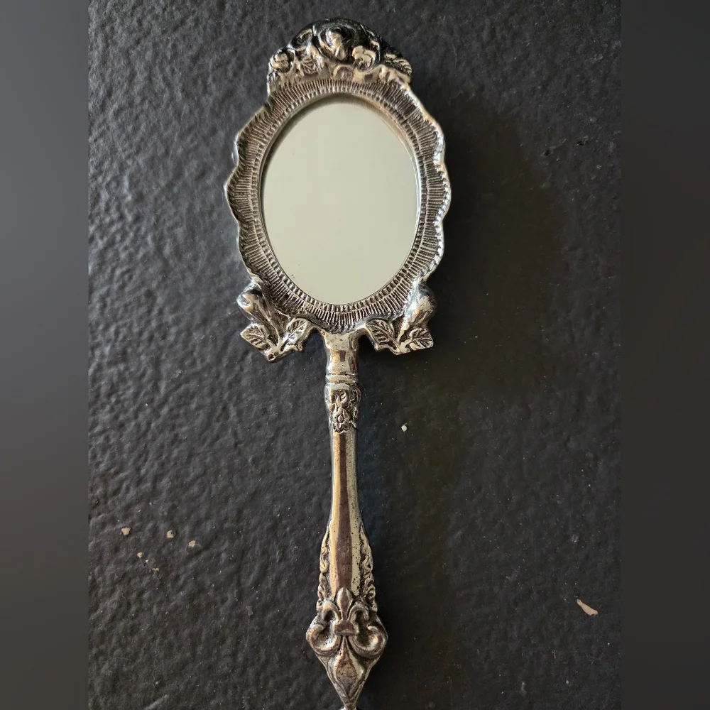 Silver Handheld Mirror
